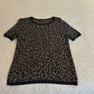 Ann Taylor Women’s Black, Gray and Brown Animal Print Sweater Size L